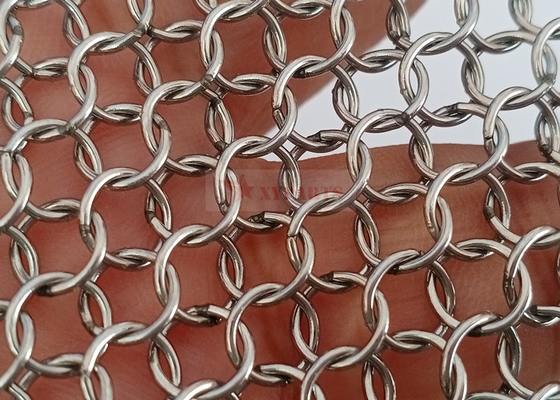 decoração de aço inoxidável de Ring Mesh Welded Type For Architecture do metal de 0.8x7mm