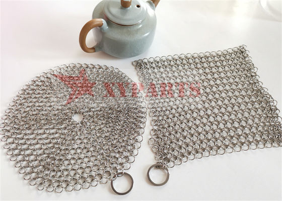 Ferro fundido Pan Scrubber Food Grade de Chainmail dos anéis SUS316
