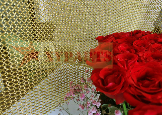 metal dourado Ring Mesh Curtain For Interior Partition do fio de 1.2mm