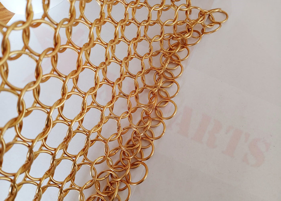 15mm Ring Mesh Curtain Decoration For Indoor de aço inoxidável e arquitetura exterior