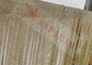 Fio Mesh For Space Decoration do correio de corrente da cortina 0.53x3.81mm da franja do metal da cor do ouro