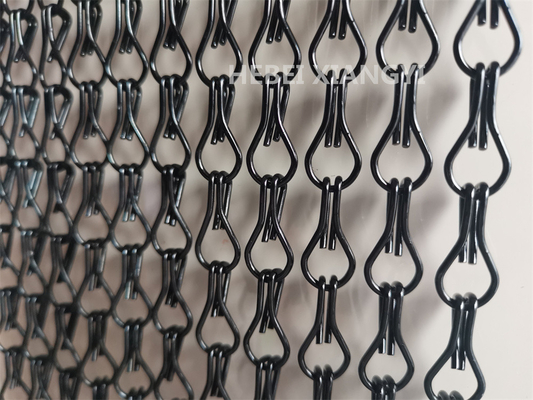 Arte de alumínio da parede do metal da malha do elo de corrente da cor preta