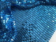 Toalha de mesa de alumínio azul brilhante da lantejoula de Mesh Chain Mail Fabric Metallic da lantejoula do metal do Oem